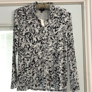 Talbots Petite M V-Neck Long Sleeve Knit Top